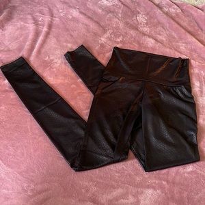 “Leather” snakeskin leggings